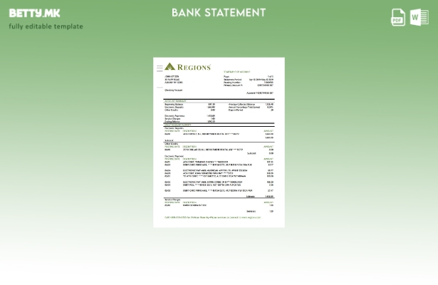 Модерен стил, шаблон за збор од банкарски доказ за изјава за адреса на регионите